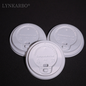 CPLA 80mm eldobható, flip-top természetes színű csészefedél
