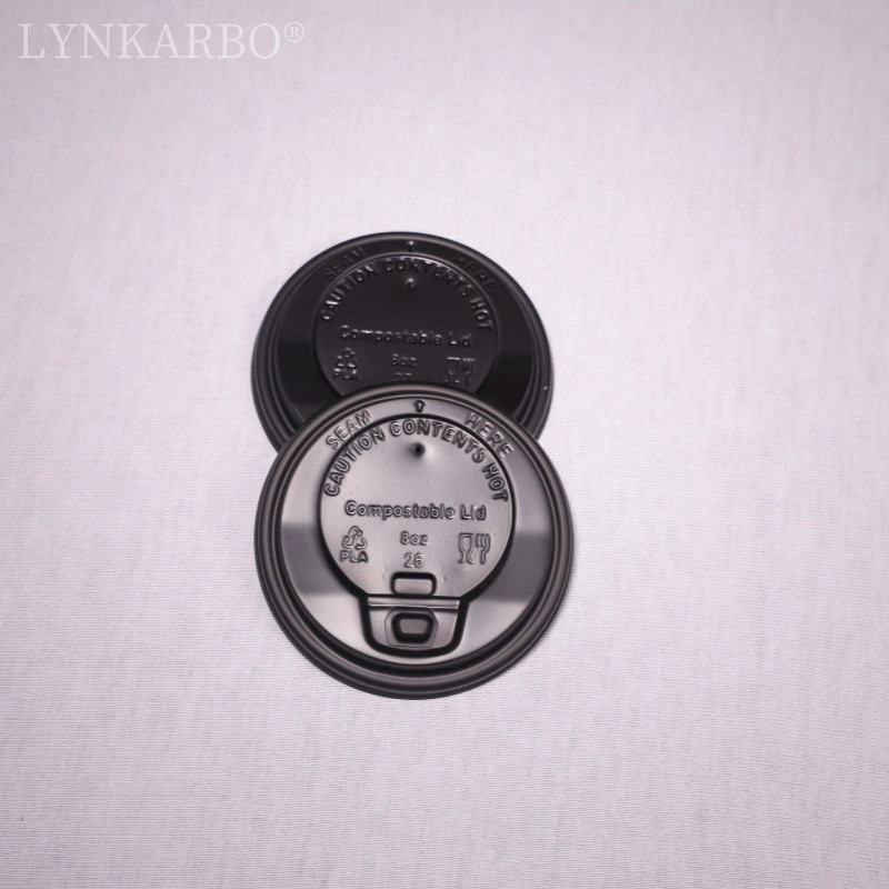 CPLA 80mm flip-top fekete csésze fedél